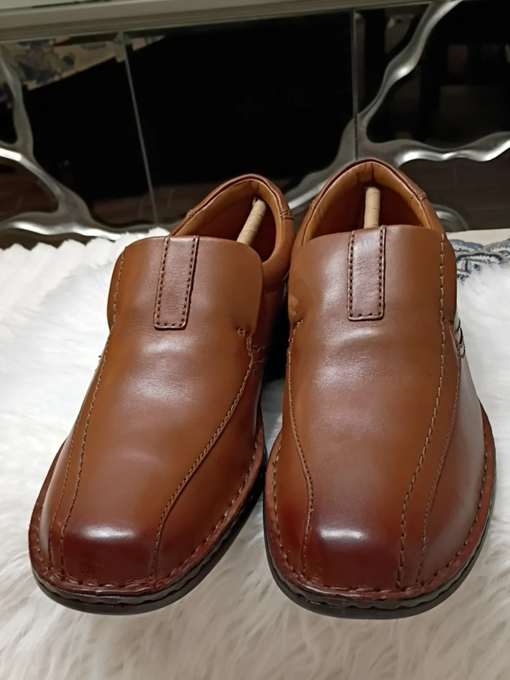 New Clarks Escalade Step Brown Leather Slip-On Comfort Loafers Men's 7M